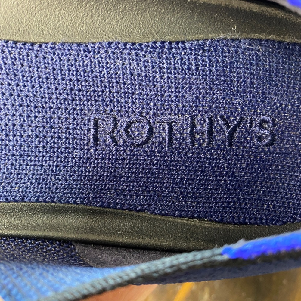 Rothys The Bow Flat Navy Blue Round Toe Knit Ballet Flats Womens Size 9 - Picture 10 of 11